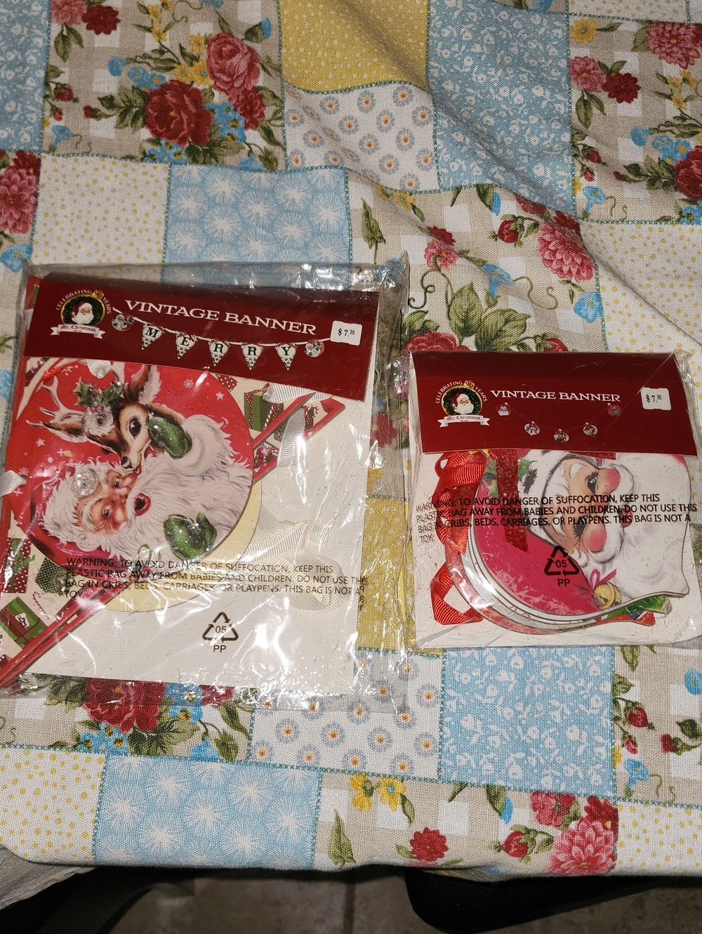 Mr. Christmas Vintage Banner Set Of 2
